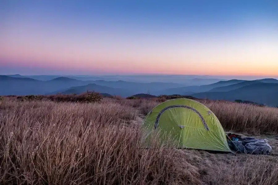 Black Balsam Knob NC — treeless bald summit at 6,214 feet with 360-degree views of the Blue Ridge Mountains