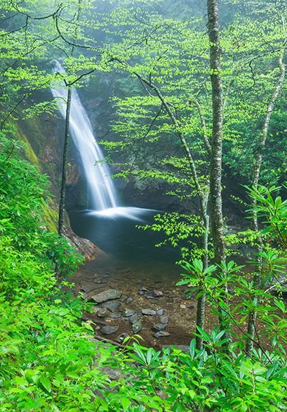 Courthouse Falls swimming hole Pisgah National Forest Rosman NC hidden waterfalls NC