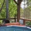 Hot Springs Resort and Spa NC mineral soaking tubs along Spring Creek with mountain views