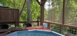 Hot Springs Resort and Spa NC mineral soaking tubs along Spring Creek with mountain views