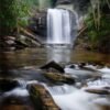 Pisgah National Forest waterfalls — Looking Glass Falls on US-276 near Brevard NC in the Land of Waterfalls
