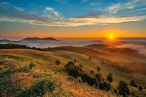 max patch mountain nc at sunrise