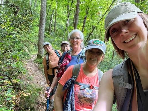 Pisgah forest hikes — Looking Glass Rock Trail summit view in Pisgah National Forest near Brevard NC