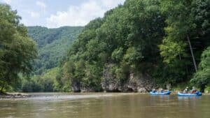 Section 10 French Broad River tubing float trip near Hot Springs NC
