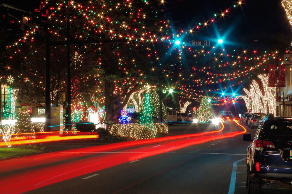 best christmas towns in the nc mountains